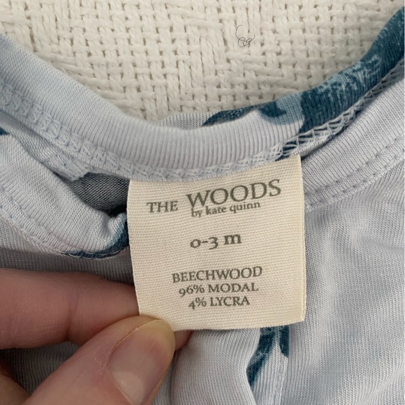 Kate Quinn TheWoods Blue Sparrow Button Knotted Gown in Beechwood Modal 0-3M EUC - Picture 3 of 4